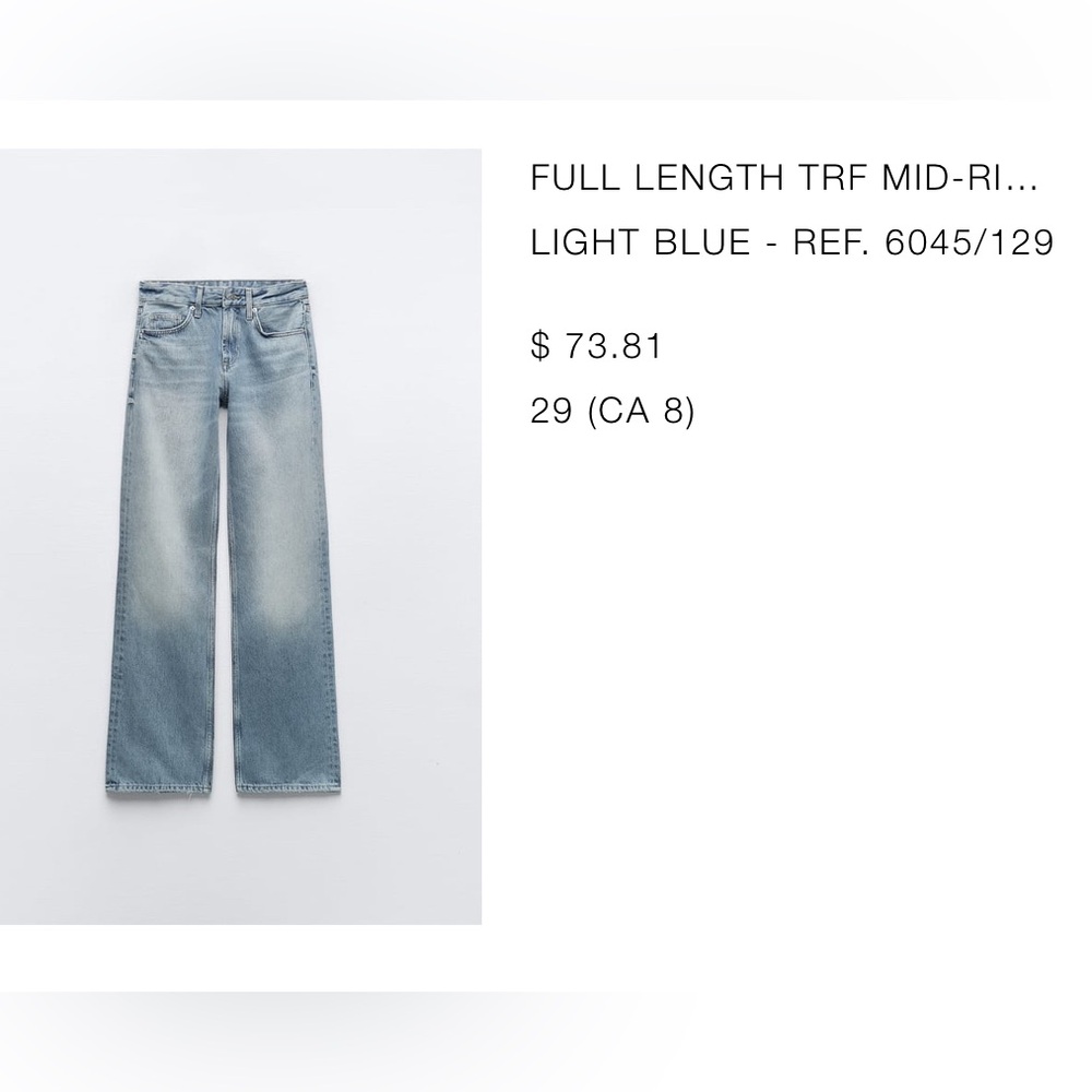 Zara mid rise straight jeans - Picture 2 of 6